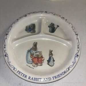 Vintage Peter Rabbit and Friends Toddler Child Melamine Divided Plate by EDEN